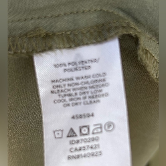 Loft Olive Green V-neck Tassel Tie Flowy Tie Waist Casual Chic Midi Dress Size S - Picture 5 of 5